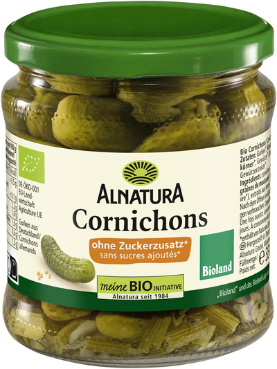 Produktfoto zu Cornichons ungesüßt 330g Alnatura