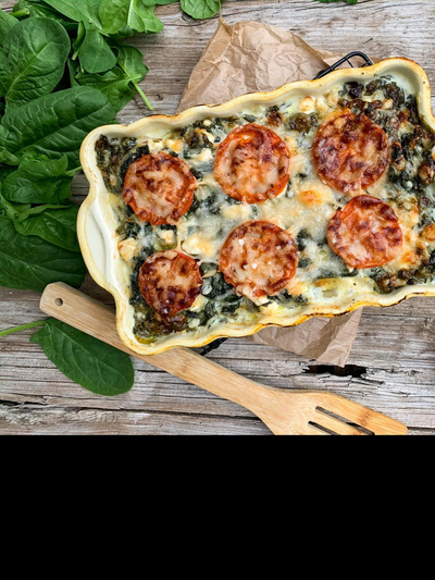 Produktfoto zu Rezeptkarte Spinat Lasagne
