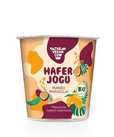 Produktfoto zu VPE Hafer Mango-Maracuja vegane Joghurtalternative 6x150g The vegan cow