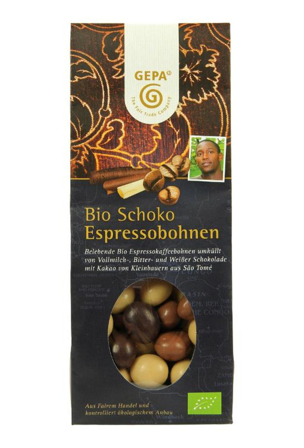 Produktfoto zu Schoko Espressobohnen 100g GEPA