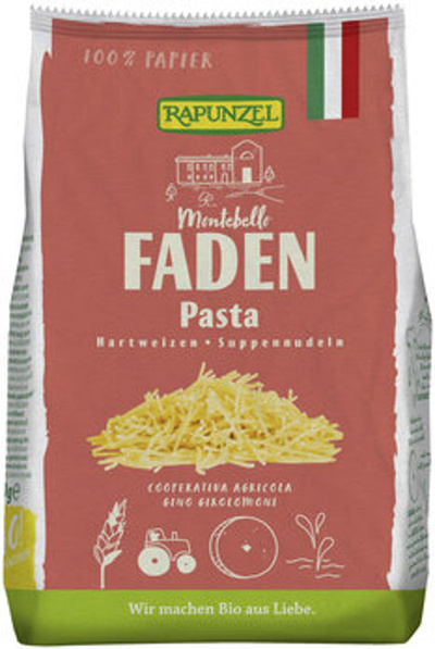 Produktfoto zu Faden Suppennudeln Semola 250g Rapunzel
