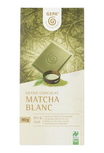 Produktfoto zu VPE Matcha Blanc Schokolade 10x100g GEPA