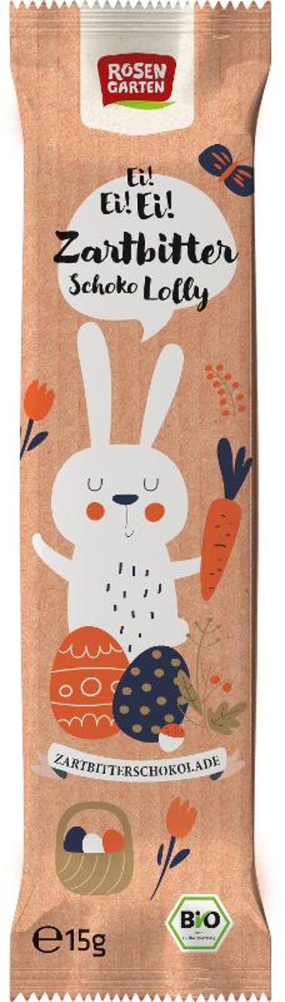 Produktfoto zu Schoko Lolly Hase Zartbitter 15g Rosengarten