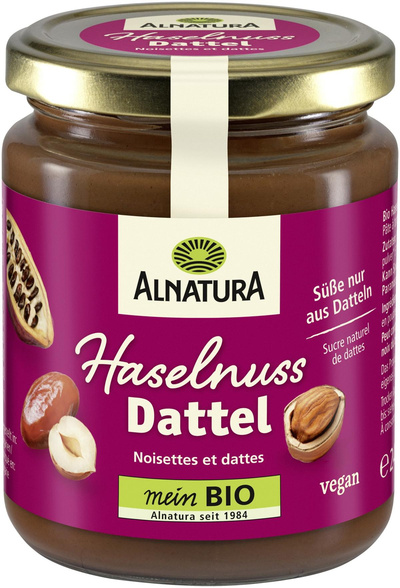 Produktfoto zu Haselnuss Dattel Creme 240g Alnatura
