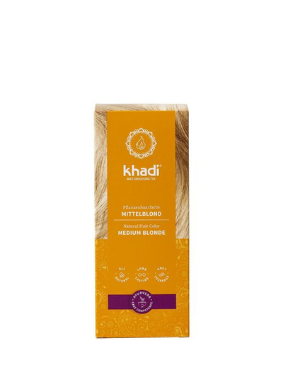 Produktfoto zu Pflanzenhaarfarbe Mittelblond 100g Khadi