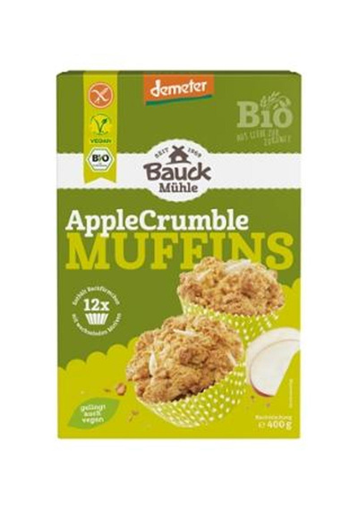 Produktfoto zu Apple Crumble Muffins Backmischung 400g Bauckhof