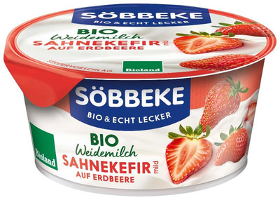 Produktfoto zu Sahnekefir auf Erdbeere 150g Söbbeke