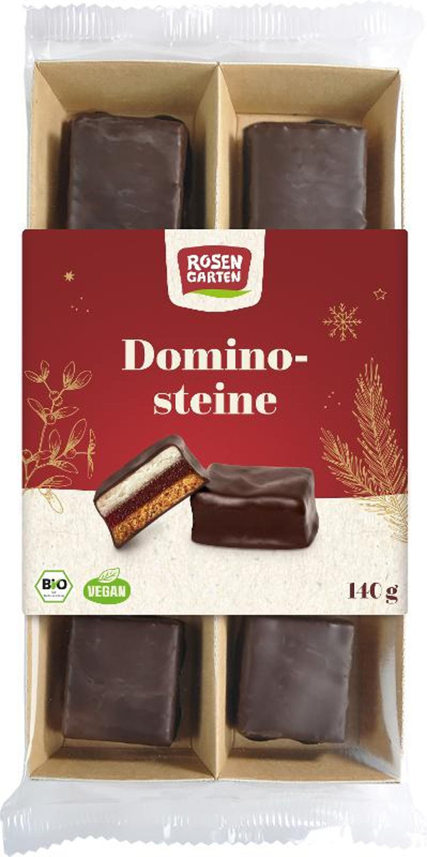 Produktfoto zu Dominosteine Zartbitter 140g Rosengarten