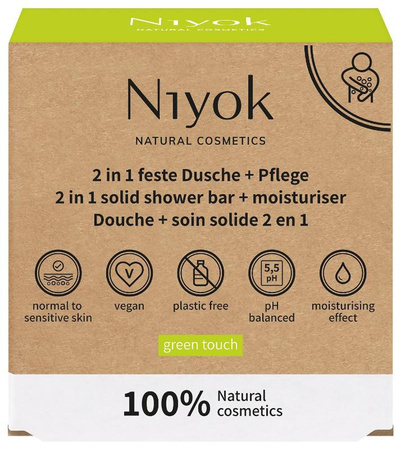 Produktfoto zu 2in1 Feste Dusche & Pflege Green Touch 80g Niyok Natural Cosmetics