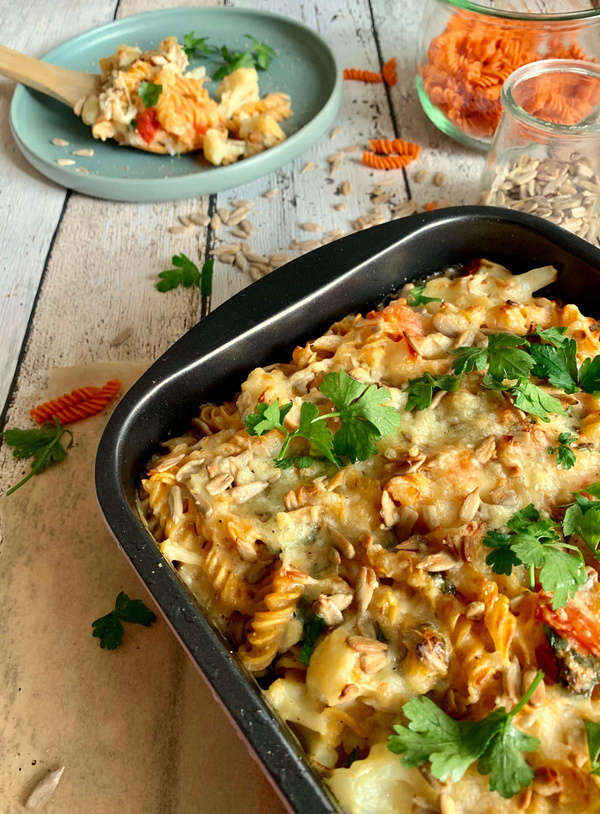 Produktfoto zu Rezeptkarte Blumenkohl Nudel Auflauf