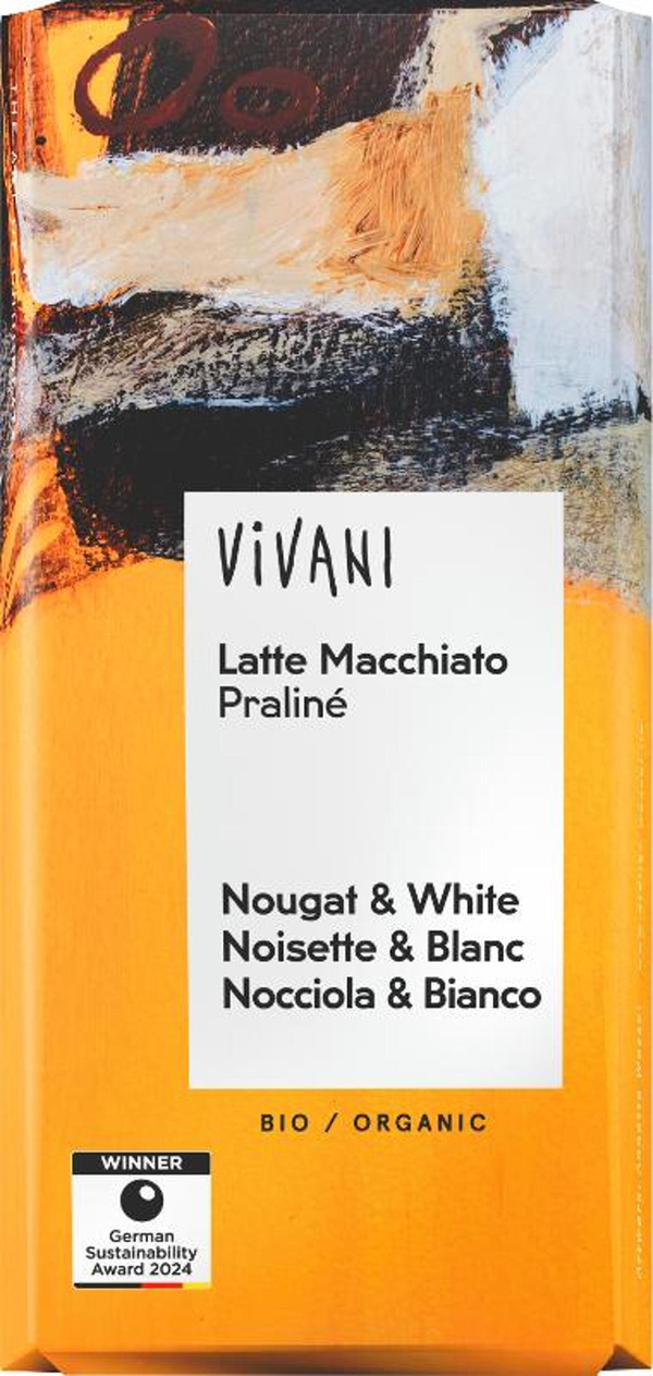 Produktfoto zu VPE Schokolade Latte Macchiato Praliné 10x100g Vivani