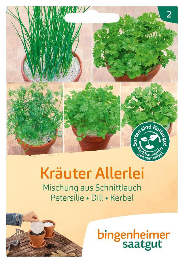 Produktfoto zu Saatgut Kräuter Allerlei Saatscheibe 9g Bingenheimer Saatgut