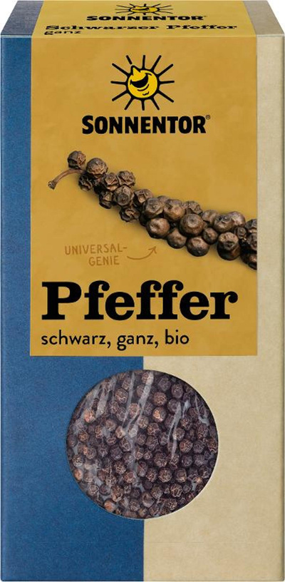 Produktfoto zu Pfeffer schwarz ganz 55g Sonnentor