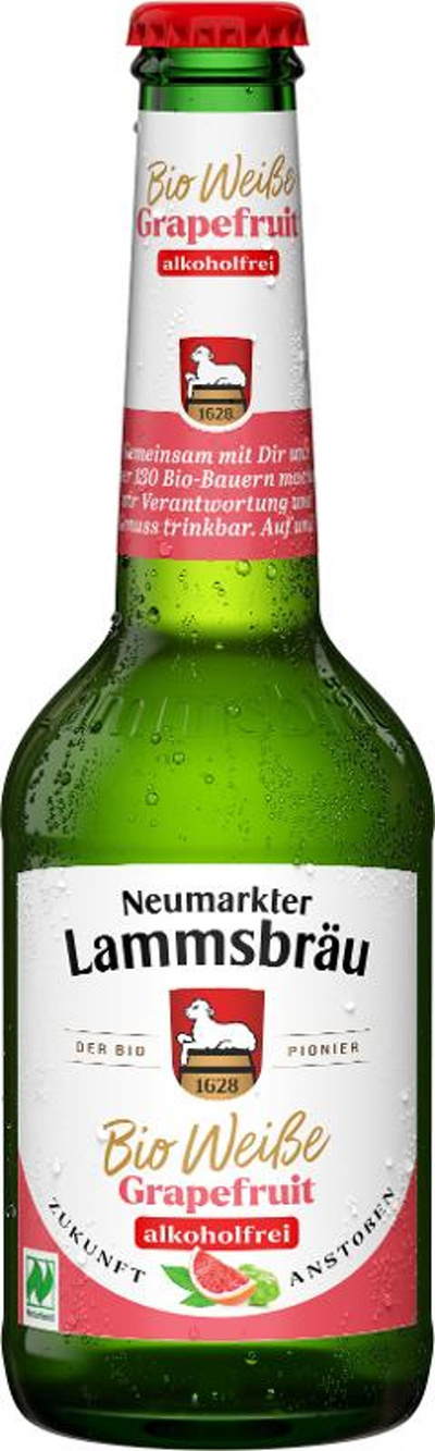 Produktfoto zu VPE Weißbier Weiße & Grapefruit Alkoholfrei 10x0,33 l Neumarkter Lammsbräu